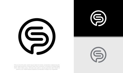 Initials CP. SP logo design. Initial Letter Logo.	