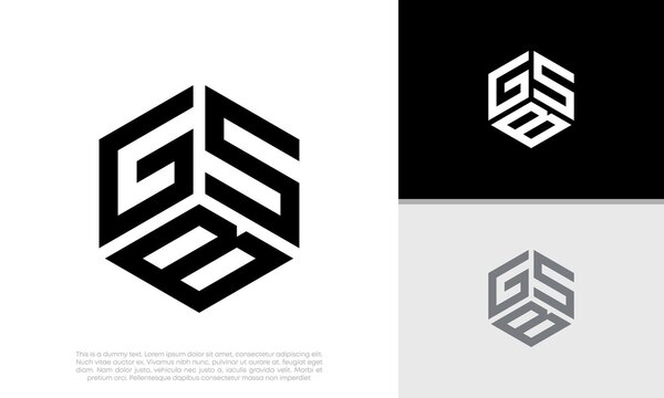 Initials GSB. GBS logo design. Initial Letter Logo. Hexagon logo design.	