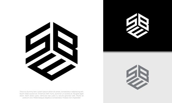 Initials SBE. SEB logo design. Initial Letter Logo. Hexagon logo design.	