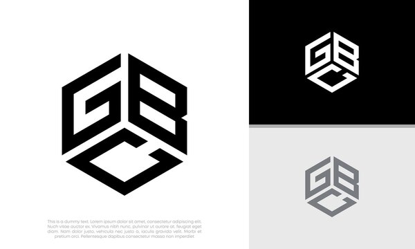 Initials GBC. GCB logo design. Initial Letter Logo. Hexagon logo design.	