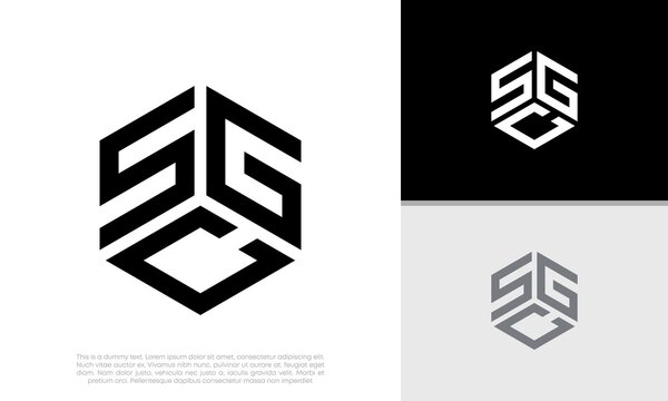 Initials SGC. SCG logo design. Initial Letter Logo. Hexagon logo design.	