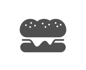 Burger icon. Fast food sign. Hamburger sandwich symbol. Classic flat style. Quality design element. Simple burger icon. Vector