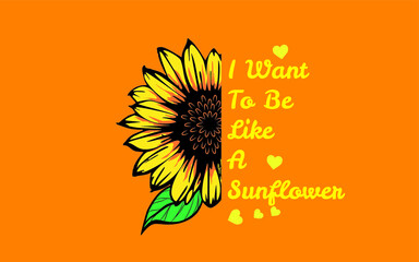 sunflower design for t-shirts or vector products