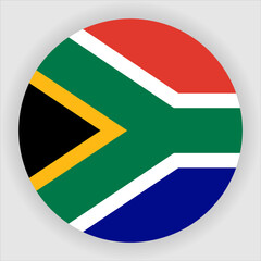 South Africa Flat Rounded Country Flag button Icon