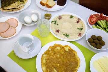 Delicious Arabic breakfast in Madaba, Jordan