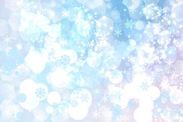 Abstract winter blue background with snowflakes
