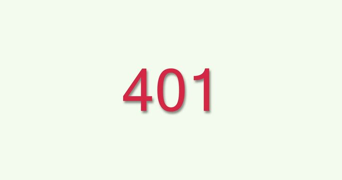 Countdown from 0 to 800 in 10 seconds animation. 4K resolution animation. Minimal style Red numbers countdown on white background.