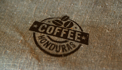 Fototapeta na wymiar Coffee Honduras stamp and stamping