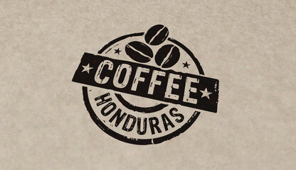 Obraz premium Coffee Honduras stamp and stamping