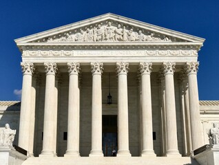 Naklejka premium Supreme Court of the United States.Sign of Equal justice Under LAW. 