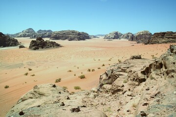 Stunning views of Wadi Rum desert, Jordan