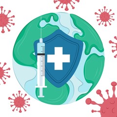 Vaccination against covid-19 worldwide. Immunization Campaign.