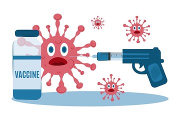 Vaccination against covid-19. Fight the epidemic with the vaccine jab.