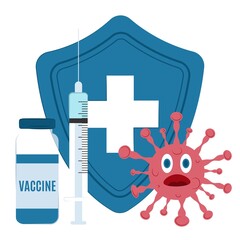 Vaccination against covid-19. Fight the epidemic with the vaccine jab.
