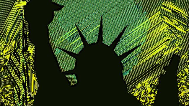 New York Statue of Liberty in a Pop Art Style animation