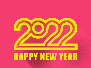Fototapeta premium 2022 Happy New Year Text Design. Vector Background