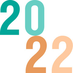 Happy New Year 2022 text design. Cover of business diary for 2022 with wishes. Brochure design template, card, banner. Vector illustration. Isolated on white background.
