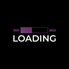 Loading bar year’s 2021 to new year’s 2022, Goal planning and strategy business concept, Vector illustration flat style for graphic design, website, banner or business content background 