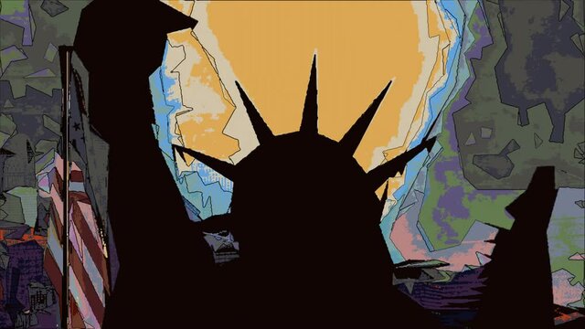 New York Statue of Liberty in a Pop Art Style animation