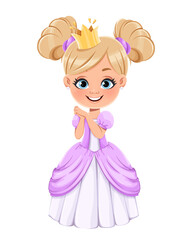 Cute little princess. Cartoon baby girl