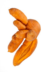 Carrots of an unusual bizarre shape, funny vegetables