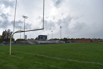 Goal Post in the End Zone of a Football Field