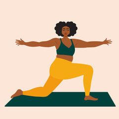 Illustration of woman wearing sportswear doing yoga pose