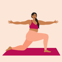 Illustration of woman wearing sportswear doing yoga pose