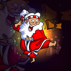 The karate santa esport logo design © HERMANTO