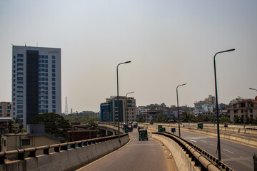 Landscape view of Akhtaruzzaman Flyover (Muradpur Flyover) in Chittagong city