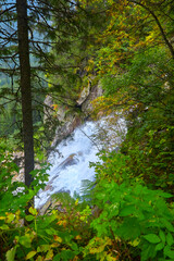 Famous waterfalls in the Austrian mountains. (Krimmler Waterfalls)