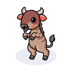 Cute little wildebeest cartoon posing