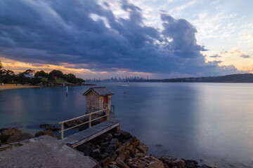 Cloudy sunset view of Camp Cove, Sydney, Australia.