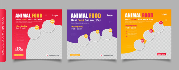 Pet shop banner for instagram post and story template