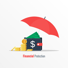 Financial protection concept, saving for rainy day, pension or retirement concept