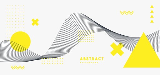flat design geometric background template. Abstract futuristic geometric pattern with wavy lines for banner, posters, and wallpaper.