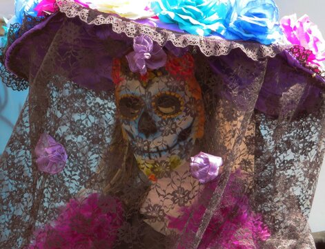 carnival mask on the street, Day of the dead, Mexico
