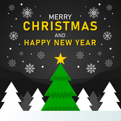 Christmas and new year background with snowflakes