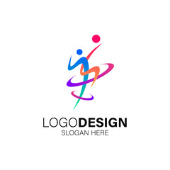 colorful people for sport and olympic logo design