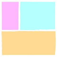 Colored rectangle shape icon set. Pink, mint and beige. Pastel tones. Interior design. Vector illustration. Stock image.