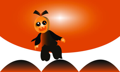 halloween cat on the illustration