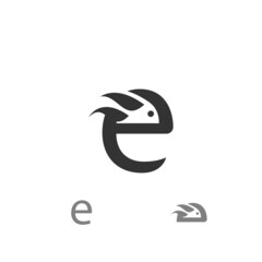 letter E and bird logo vector design