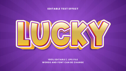 Lucky editable text effect in funny and cartoon text style