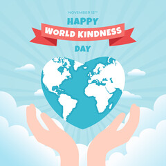 Happy World Kindness Day November 13th banner background design. World Kindness Day illustration design