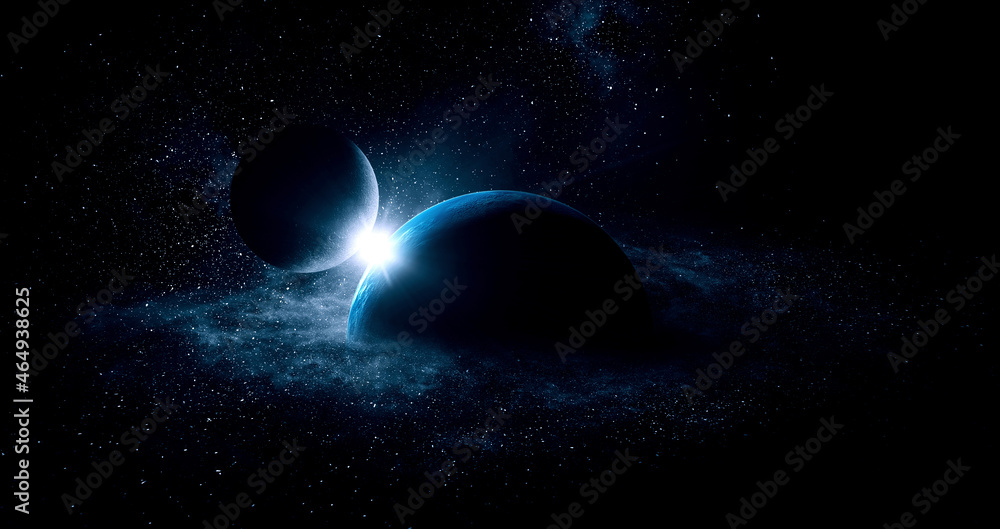 Wall mural image of outer space. . mixed media