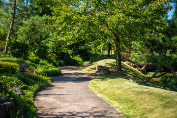 富山県富山市の富山駅前から観光名所をめぐる風景 A view of sightseeing spots from in front of Toyama Station in Toyama City, Toyama Prefecture 