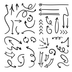 Arrow doodle collection. Hand drawn arrows.