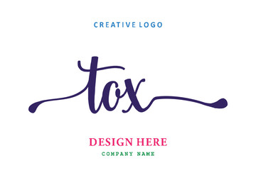 Fototapeta na wymiar TOX lettering logo is simple, easy to understand and authoritative
