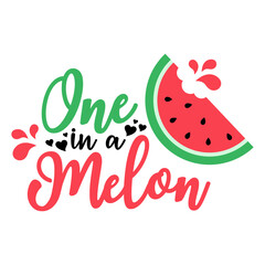 One in a Melon Illustration on White Background