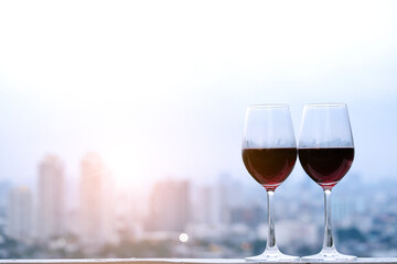 Couple celebrating valentine's day By drinking red wine Valentine Day Festival Ideas